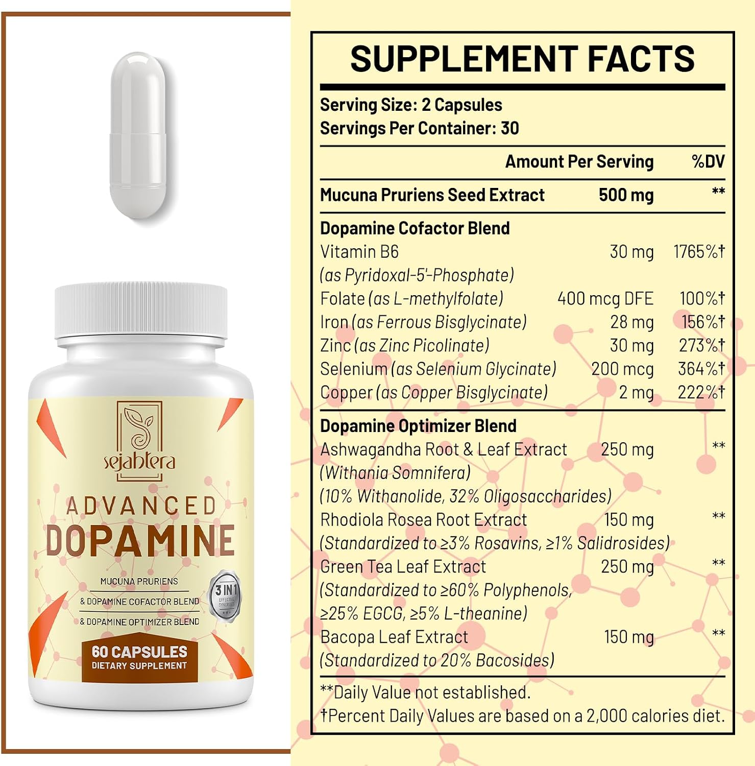 Dopamine Supplement - 60 Capsules - görsel 2
