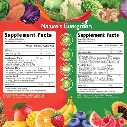 Fruit and Vegetable Supplement – Nature's Evergreen – 180 Capsules (Pack of 2)
