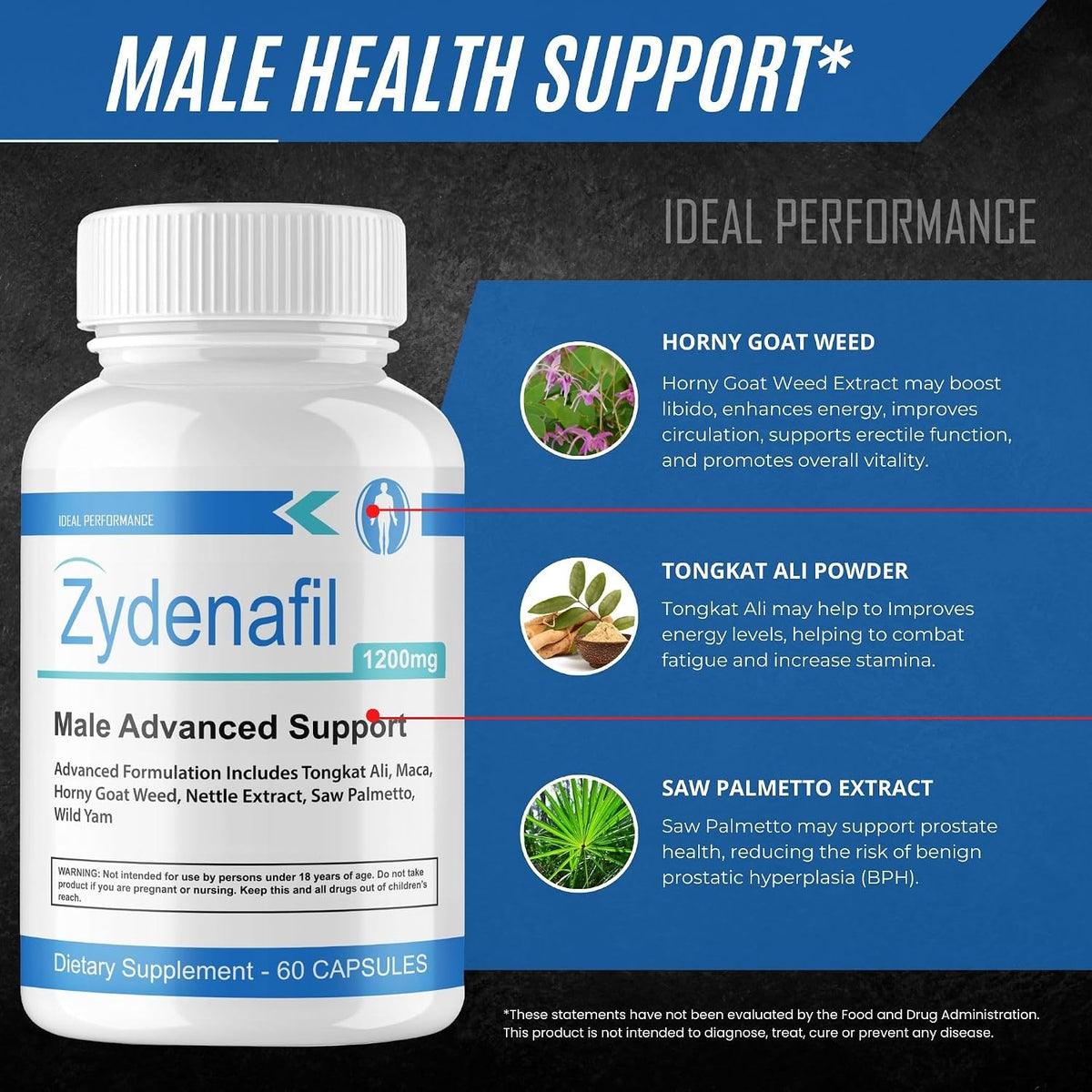 IDEAL PERFORMANCE Zydenafil Capsules for Men (60 Capsules) - görsel 7