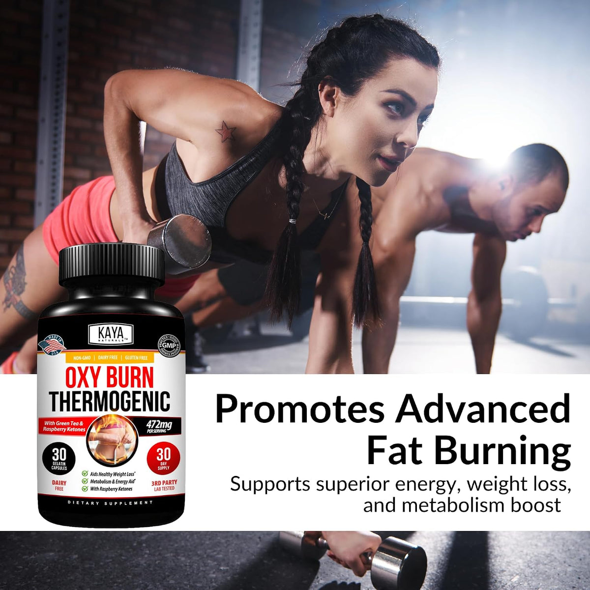 Kaya Naturals Oxy Burn – Thermogenic Herbal Formula for Active Living – Non-GMO & Gluten-free – 30 Capsules - görsel 3