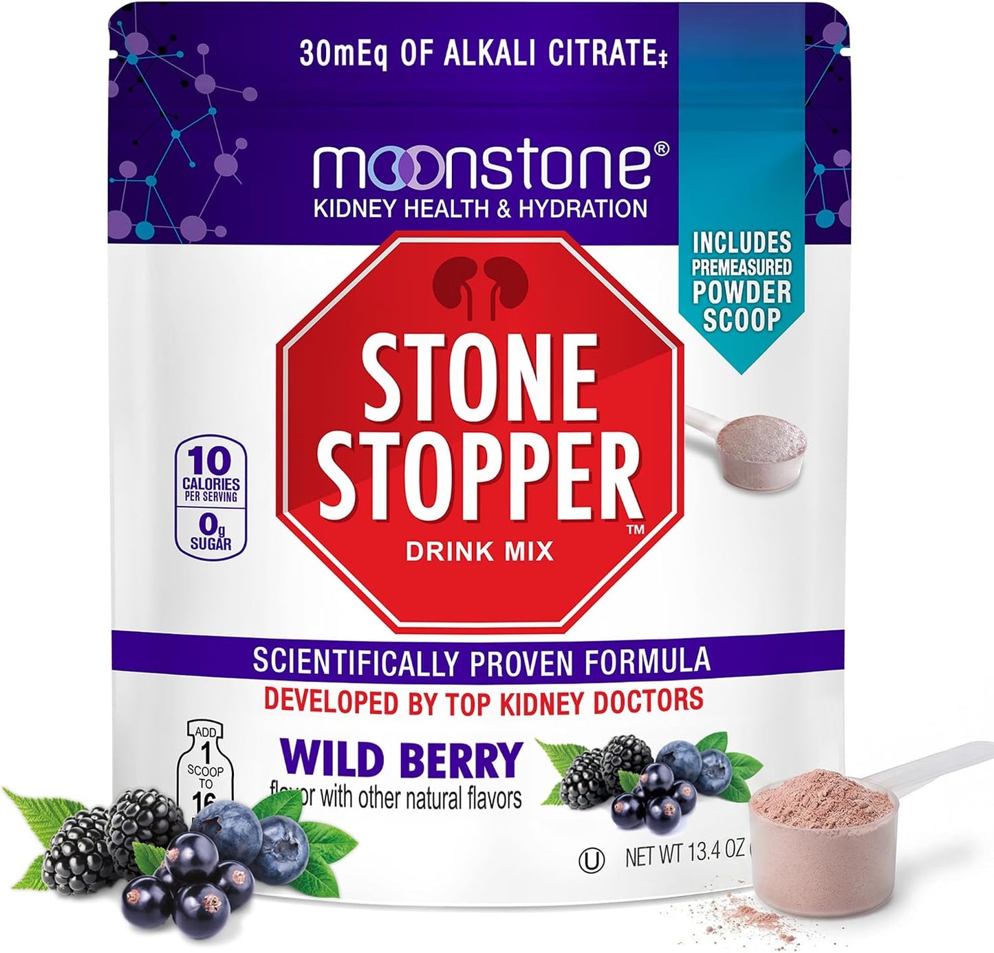 Moonstone Stone Stopper Drink Mix, Wild Berry - görsel 1