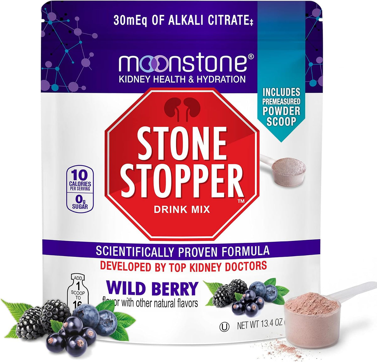 Moonstone Stone Stopper Drink Mix, Wild Berry - görsel 1