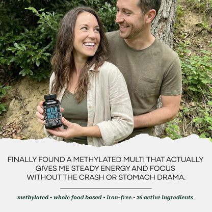 Wild Methylated Multivitamin for Women & Men – Daily Multi Vitamin with Methylated B12, Folate, CoQ10 & More (60 Capsules)