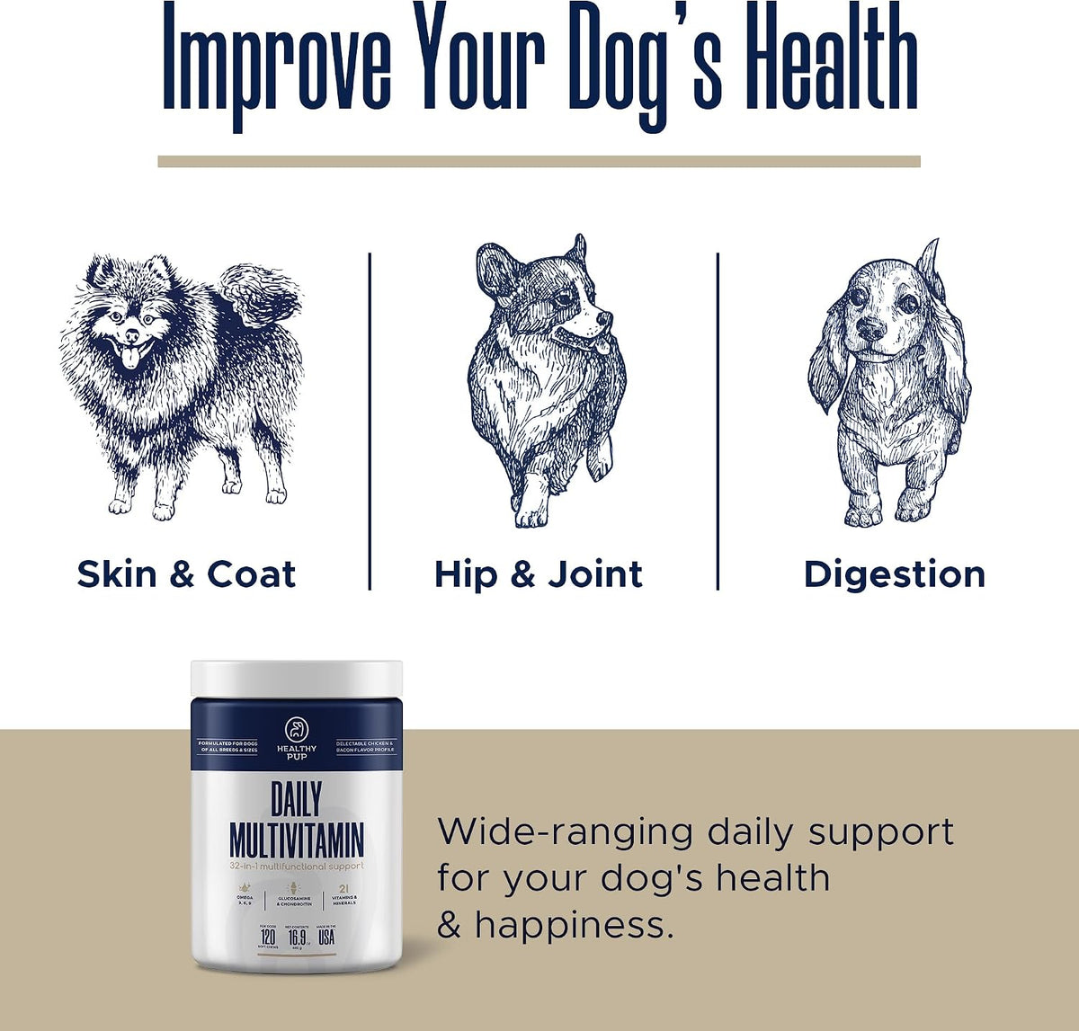 Healthy Pup Multi Max Dog Multivitamin Supplement – 120 Soft Chews - görsel 4
