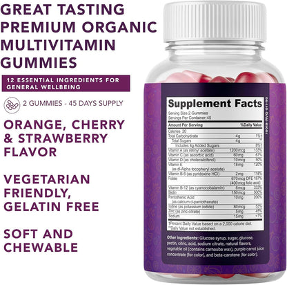 Complete Multivitamin Gummies for Adults – All-in-One Blend of Vitamin A B C D E Zinc and Biotin – Adult Vitamin Gummy for Energy Release and Immune Support – 90 Delicious Gluten-Free Vegetarian Gummies