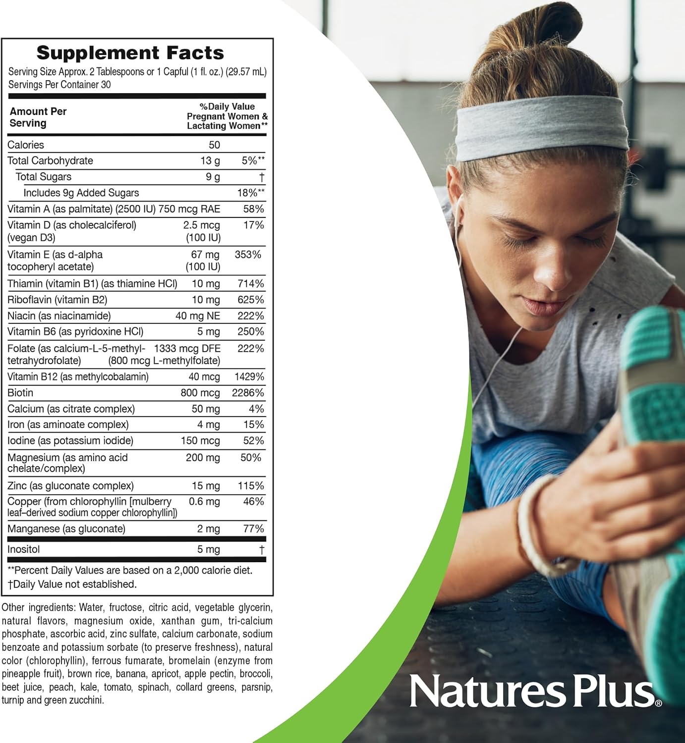 NaturesPlus Source of Life Prenatal Liquid, Tropical Fruit, 887 ml - görsel 5