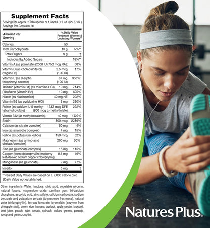 NaturesPlus Source of Life Prenatal Liquid, Tropical Fruit, 887 ml