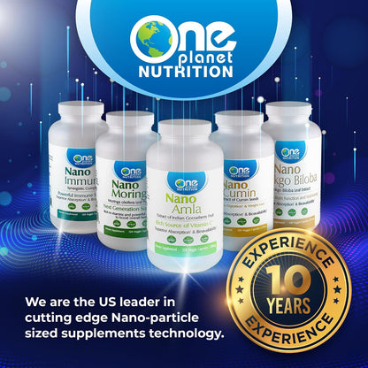One Planet Nutrition Nano Amla 500 mg Vegetable Capsules – Amla Fruit Extract for Immune Function and Collagen Formation, 120 Servings