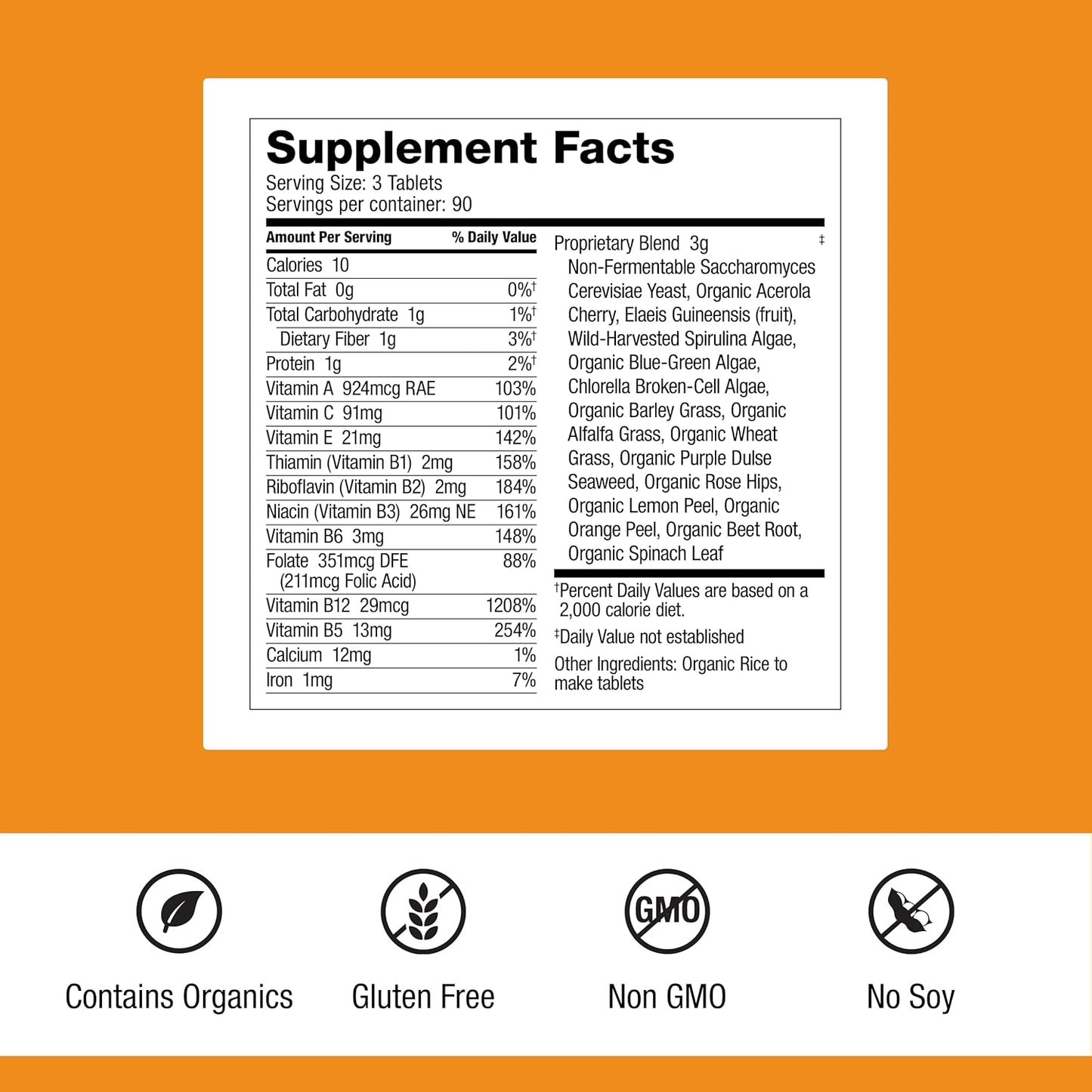 Dr. Schulze's SuperFood 100 - Everyday Superfood Supplement - 270 Tablets - görsel 2