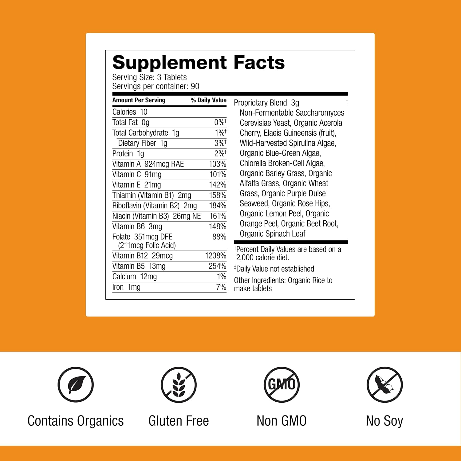 Dr. Schulze's SuperFood 100 - Everyday Superfood Supplement - 270 Tablets - görsel 2
