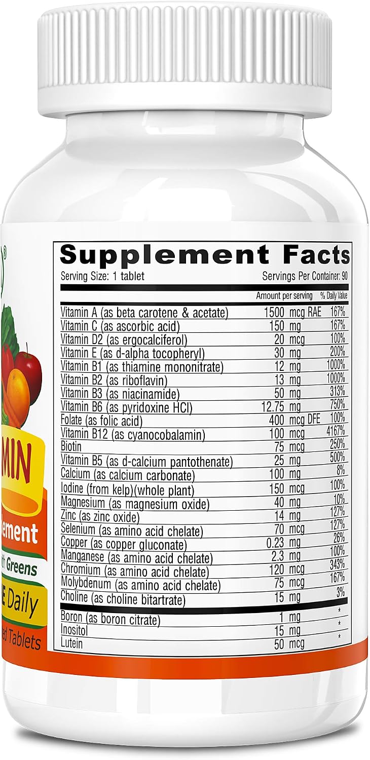DEVA Vegan Multivitamin and Mineral Supplement - One Daily Vitamin Formula with Greens - Iron Free - 90 Coated Tablets - görsel 2