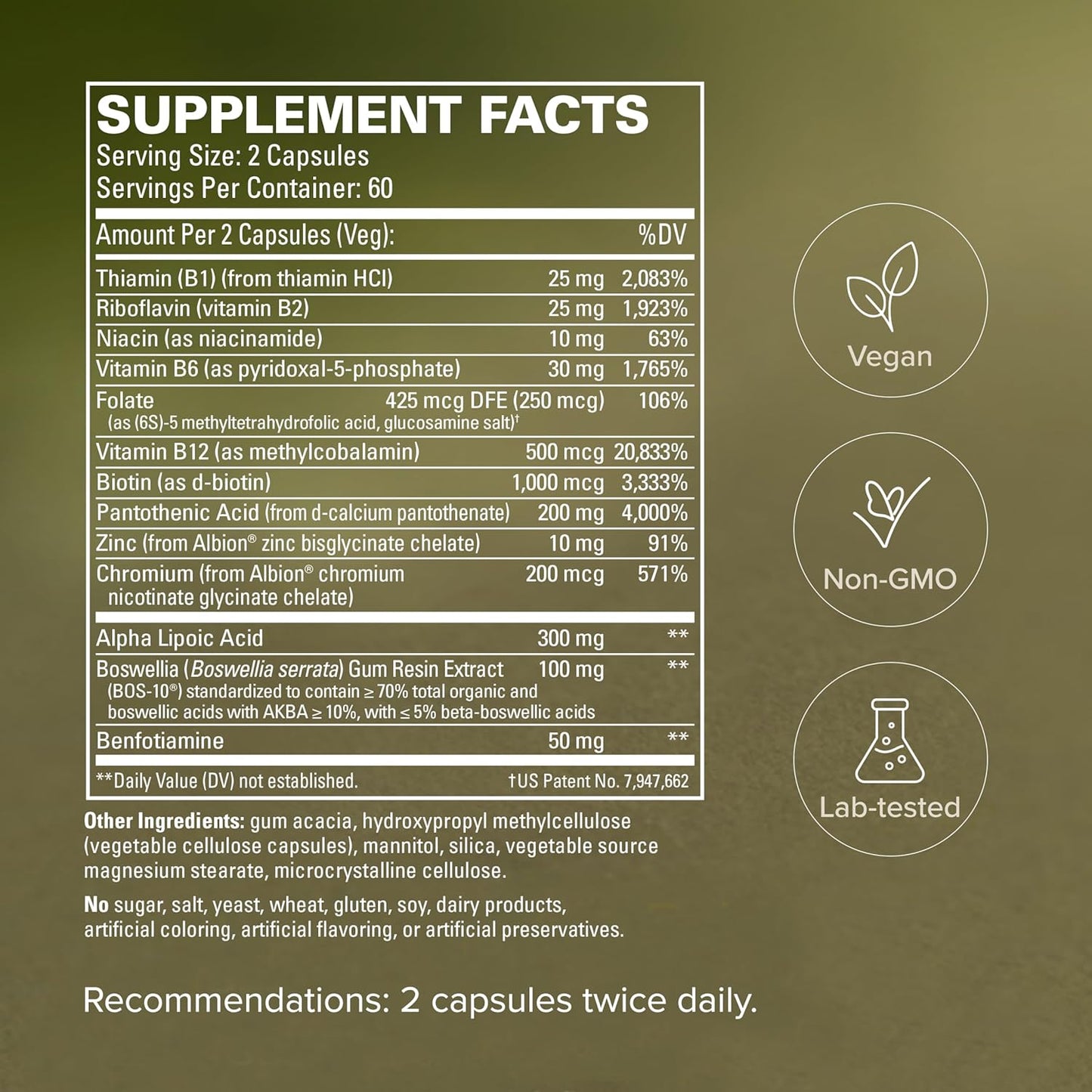 Terry Naturally Healthy Feet & Nerves – Herbal Supplement with Bioactive Vitamin B12 – 120 Vegan Capsules (Pack of 2) - görsel 5
