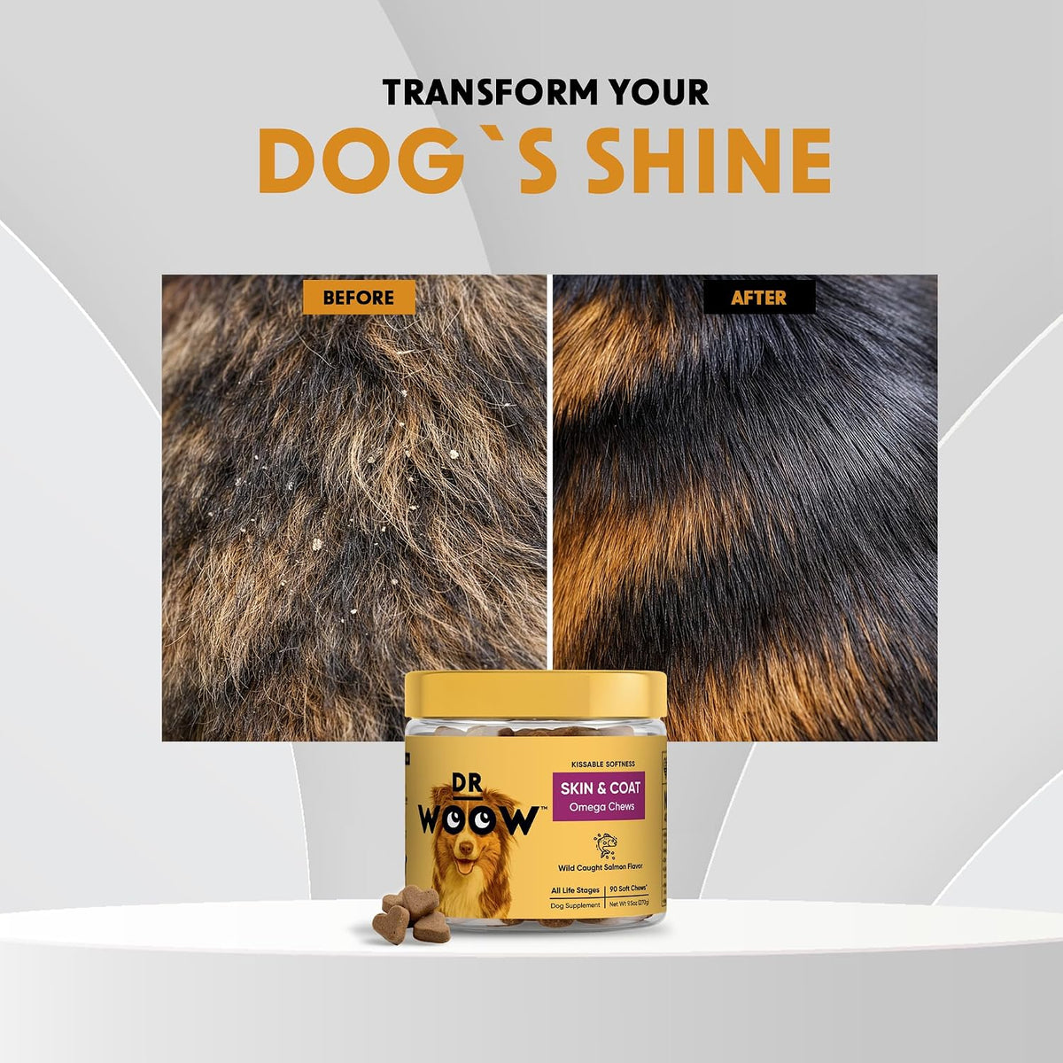 DR WOOW Omega-3 Soft Chews for Dogs – Skin & Coat Support (90 Count) - görsel 8