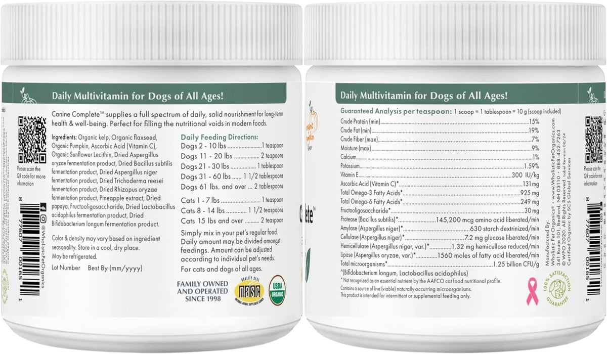 Wholistic Pet Organics Puppy Complete – Dog Multivitamin Powder for Puppies (45 Scoops) - görsel 8
