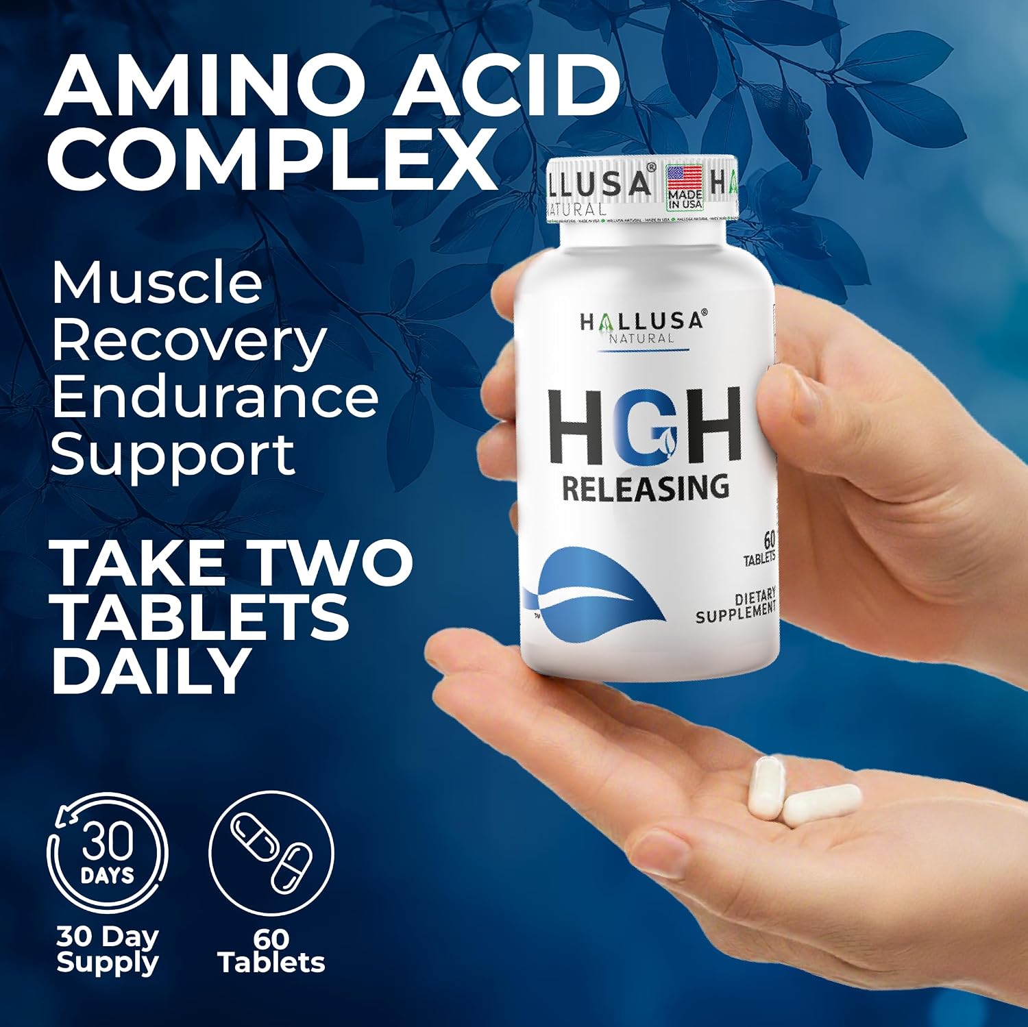 Hallusa Natural Amino Acid Complex with L-Arginine & Ornithine – 60 Tablets - görsel 5