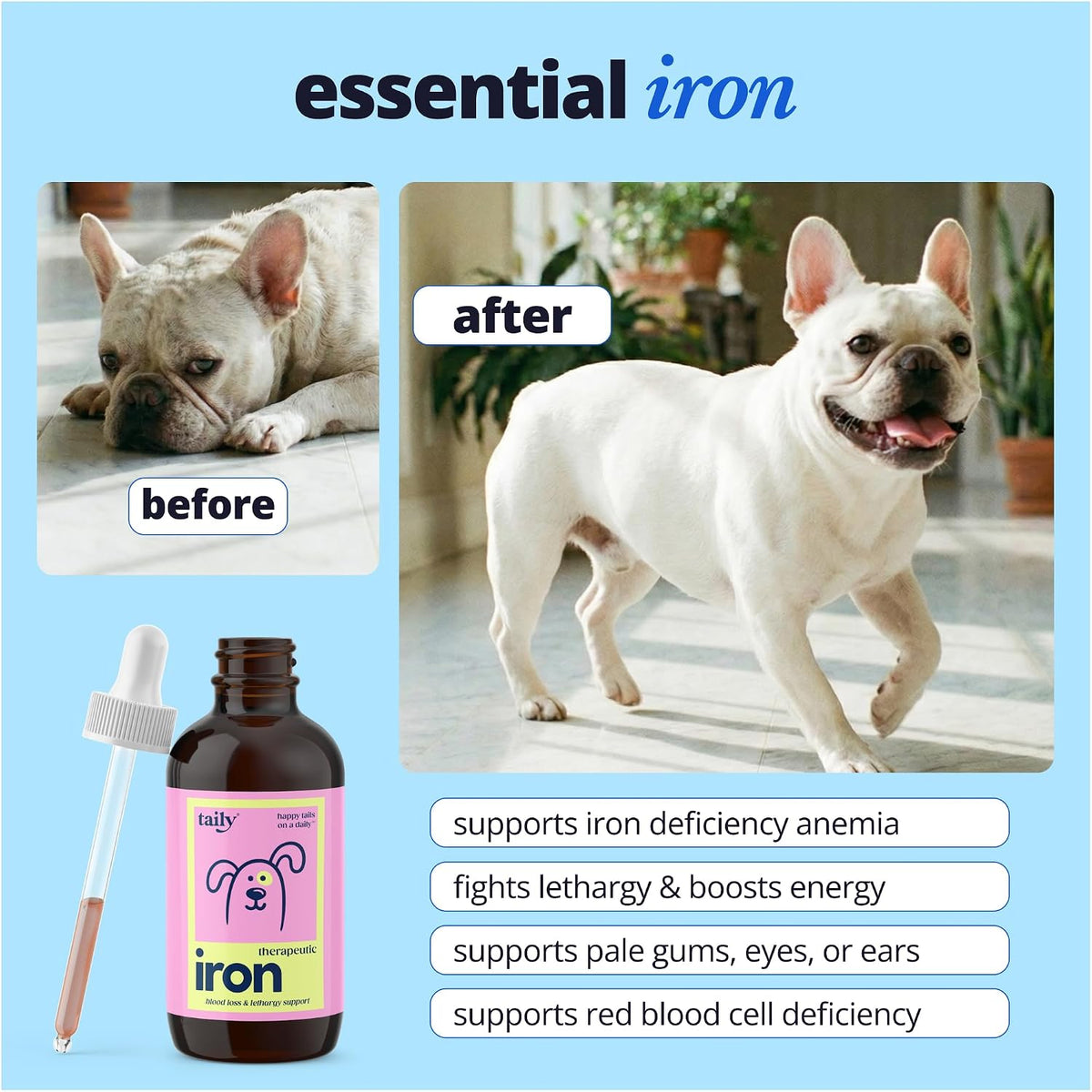 Taily AminoPets Liquid Iron Supplement for Dogs and Cats – Supports Anaemia, Low Energy, Lethargy – Made in USA - görsel 2