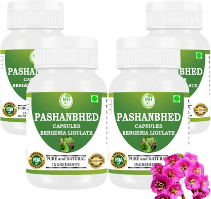 Pashanabheda (Bergenia ligulata) Powder Capsules - 500mg, 240 Vegetable Capsules