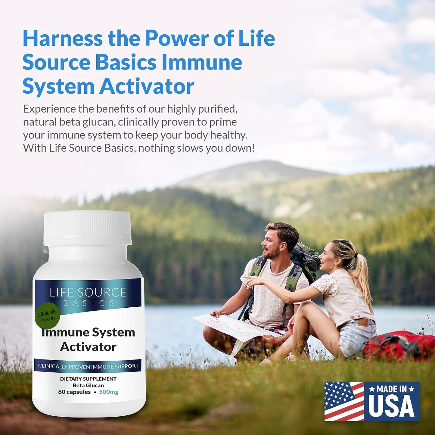 Life Source Basics Immune Support Activator - High-Purity Beta 1,3/1,6 Glucan - 500 mg, 60 Capsules - görsel 6