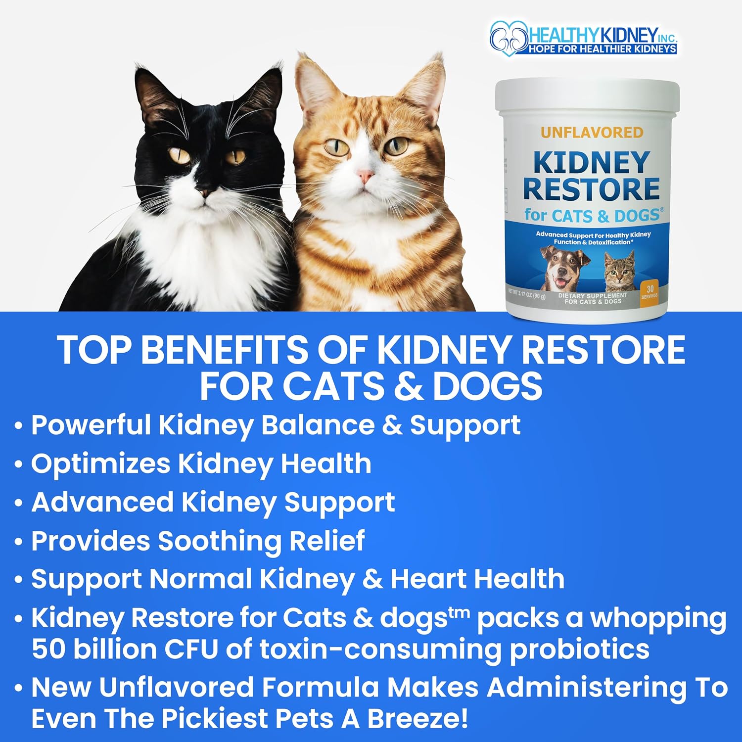 Kidney Restore for Cats & Dogs – Unflavoured Kidney Support Supplement - görsel 3