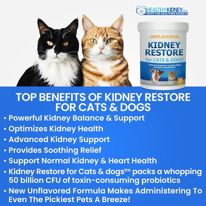 Kidney Restore for Cats & Dogs – Unflavoured Kidney Support Supplement
