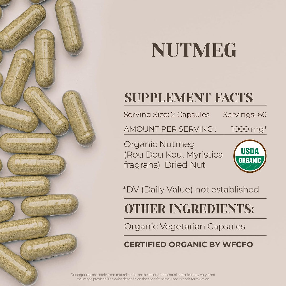 Garden Organics Organic Nutmeg - Certified Organic, Vegetarian Capsules (120 Capsules) - görsel 3