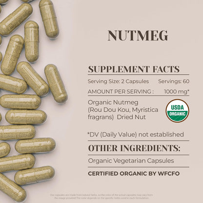 Garden Organics Organic Nutmeg - Certified Organic, Vegetarian Capsules (120 Capsules)