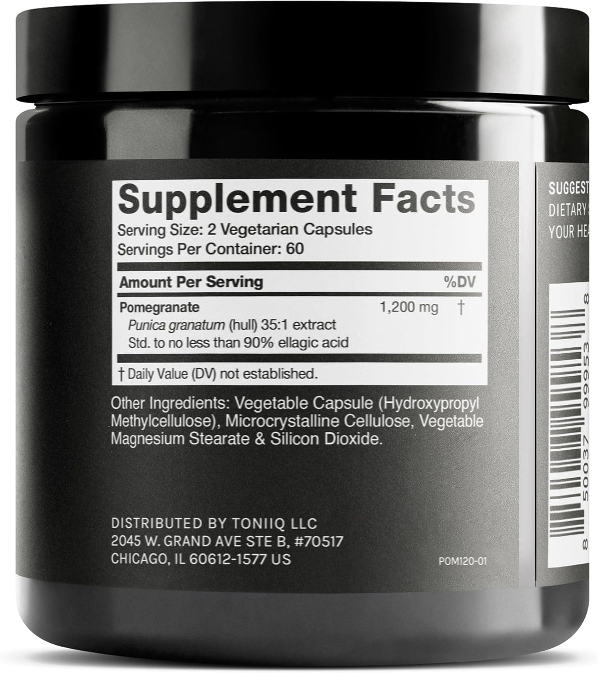 Toniiq Pomegranate Extract - Ultra High Potency 35:1 with 90% Ellagic Acid - 120 Capsules - görsel 2