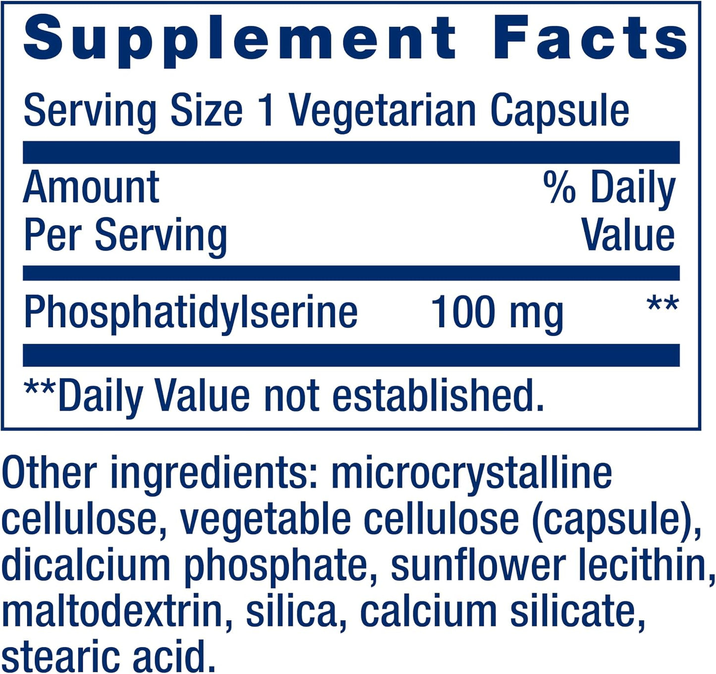 Life Extension PS Caps, Phosphatidylserine, for Cognitive Support, Gluten-Free, Non-GM, Vegetarian, 100 Capsules - görsel 3