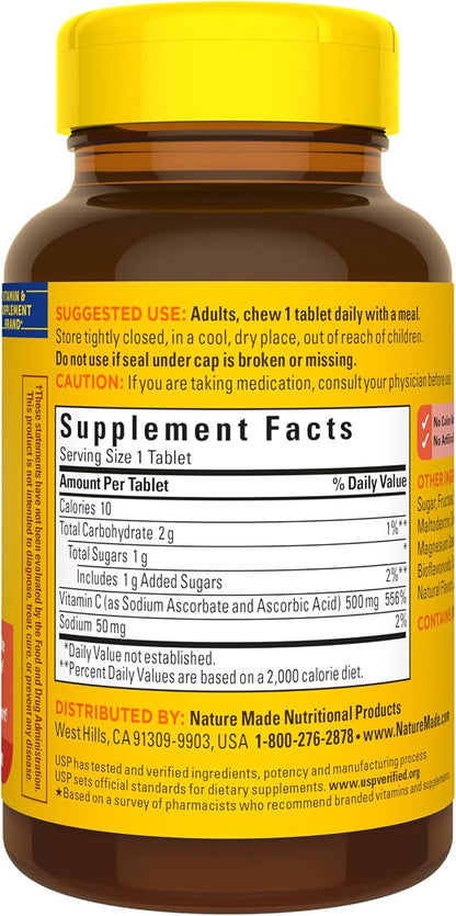 Nature Made Chewable Vitamin C 500 mg – 60 Tablets