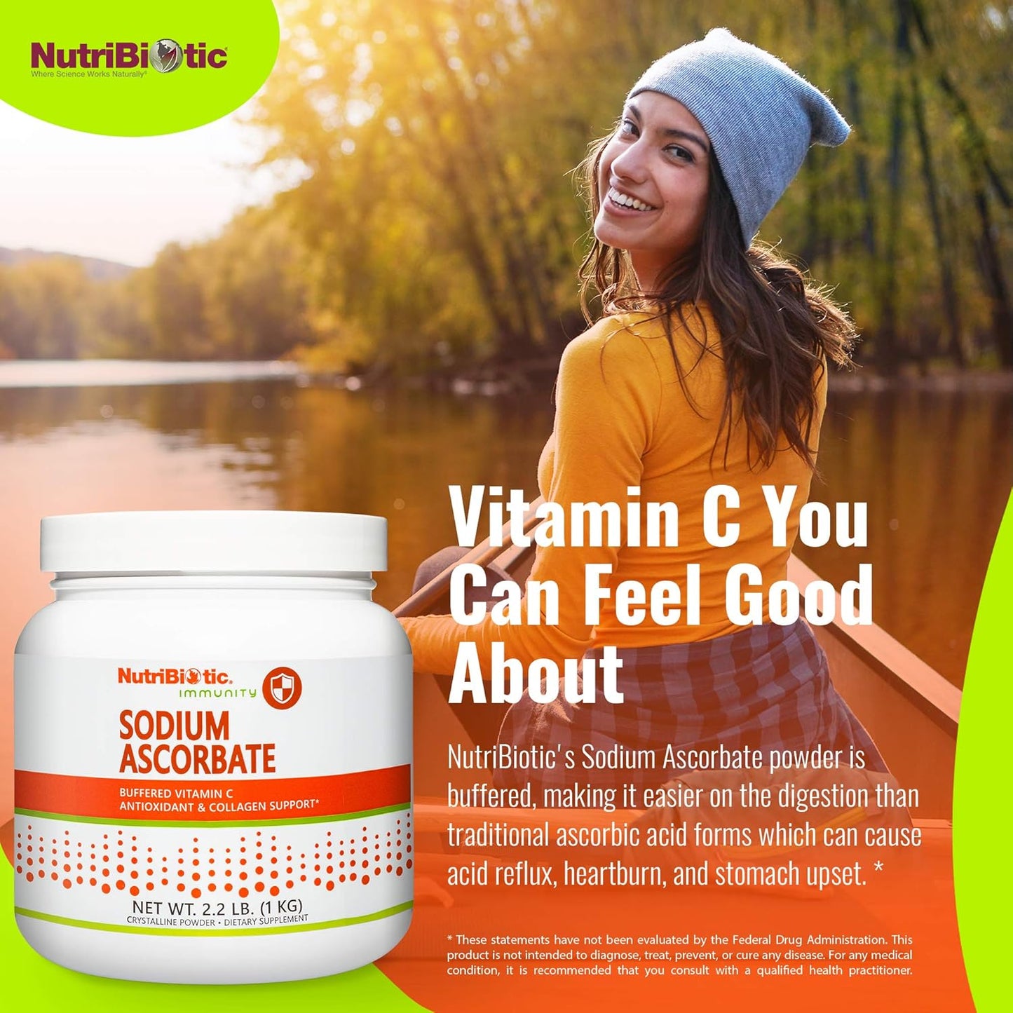 NutriBiotic Sodium Ascorbate Buffered Vitamin C Powder, 1 kg – Vegan, Non-Acidic, Easier on Digestion - görsel 2
