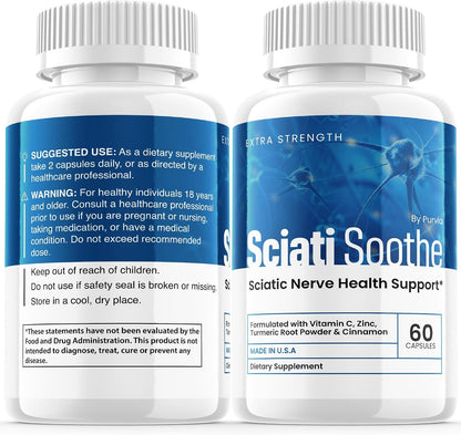 Sciatisoothe Supplement - Nerve Health Support, High Potency Formula (60 Capsules)