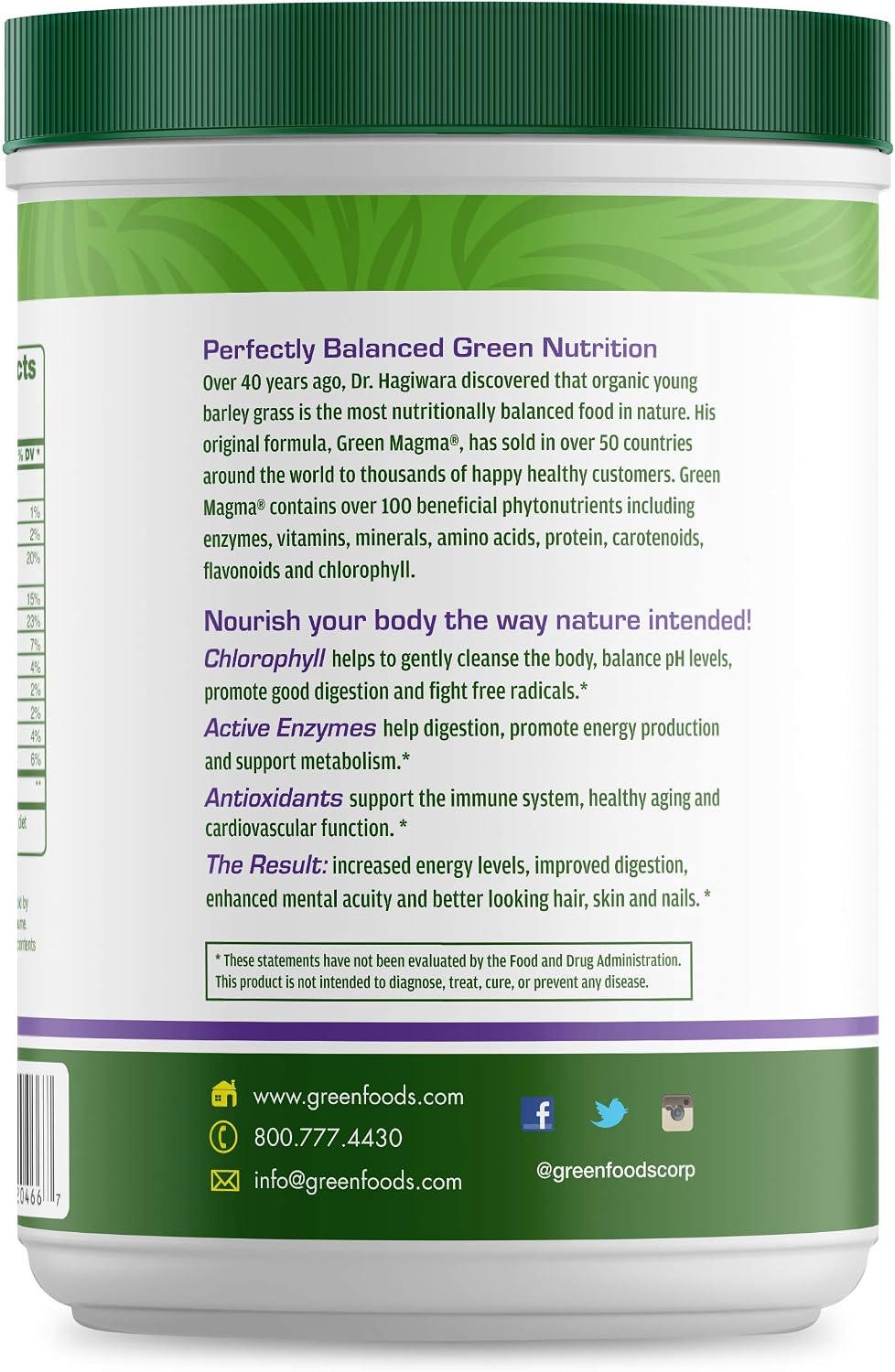 Green Foods Green Magma Barley Grass Powder, 300 g - görsel 2