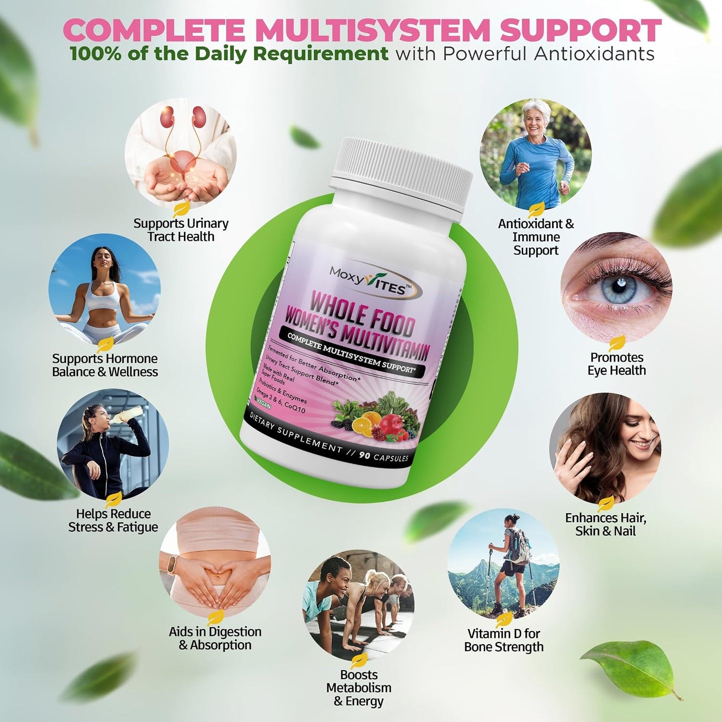 Methylated Multivitamin for Women with Iron | 44 Organic Wholefood Nutrients | 90 Vegan Capsules - görsel 3