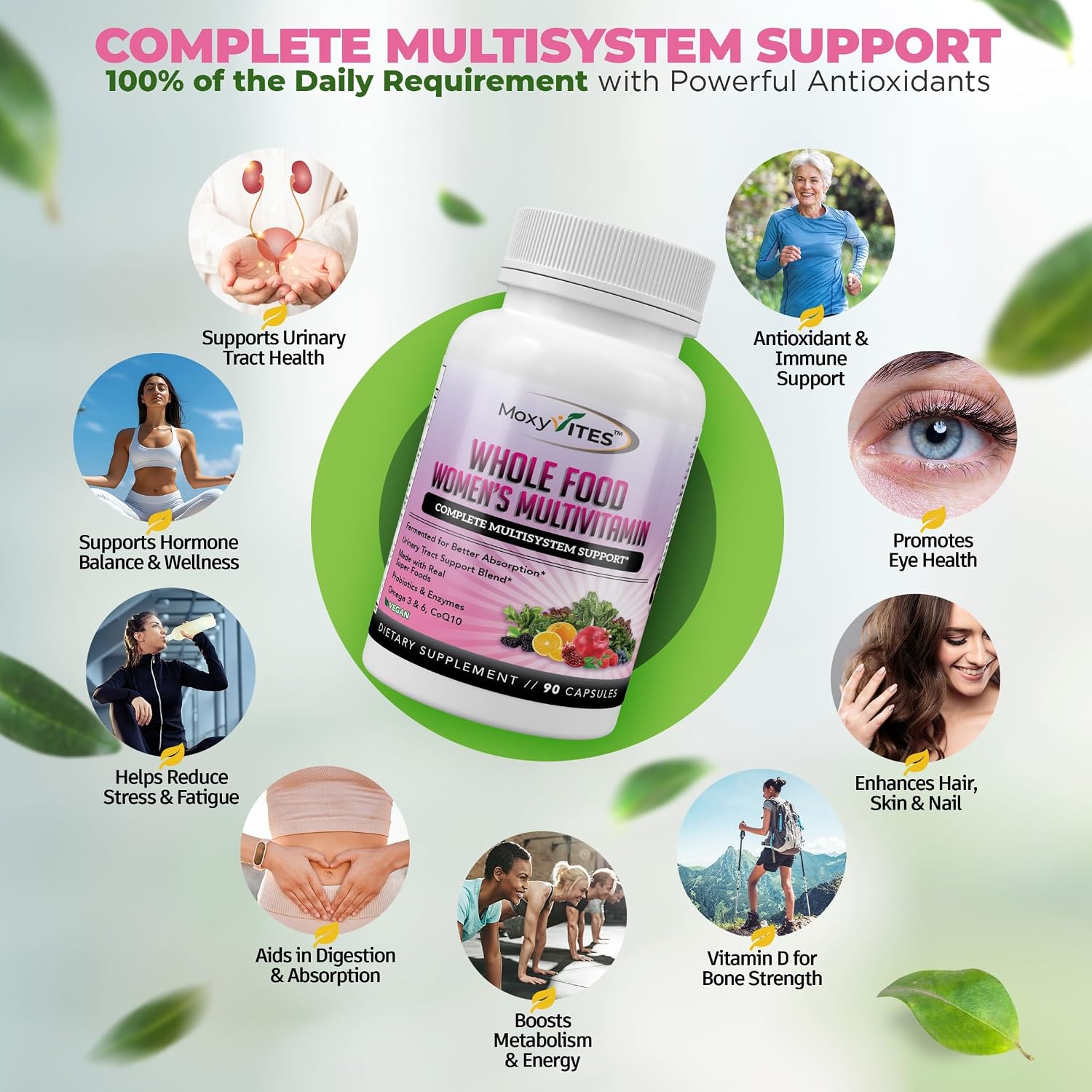 Methylated Multivitamin for Women with Iron | 44 Organic Wholefood Nutrients | 90 Vegan Capsules - görsel 3