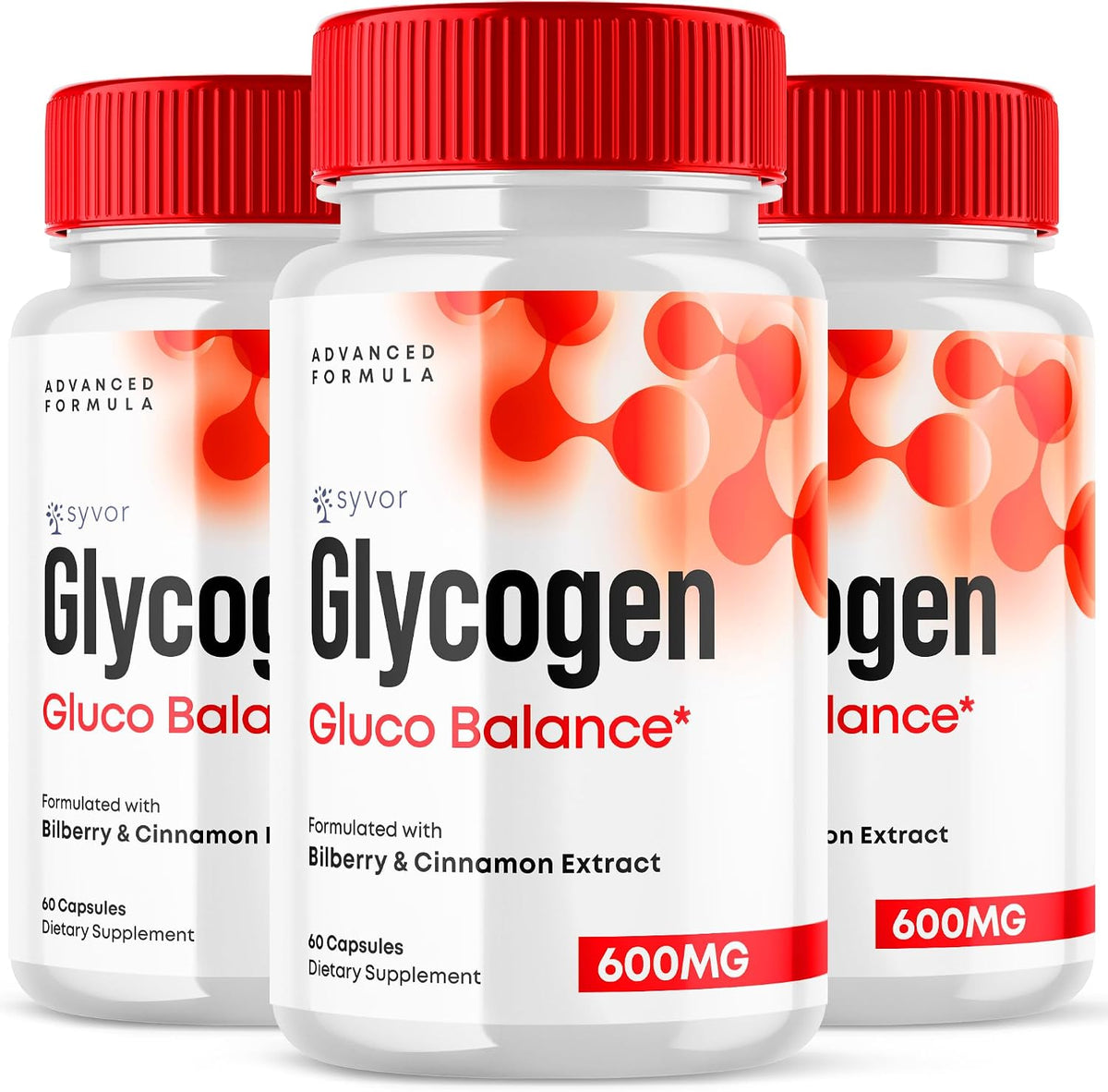 (3 Pack) Glycogen Balance Capsules - Glyco Balance Advanced Formula Glycogen Supplement Capsules - All Natural Vitamin Supporting Healthy Living and Wellness in a Daily Premium Capsule (180 Capsules) - görsel 1