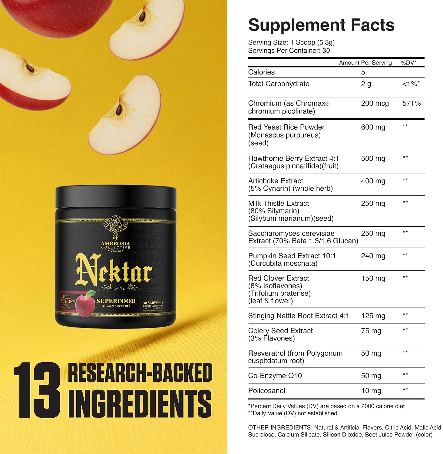 Ambrosia Superfood Organ & Cycle Support Powder – Apple Symphony, 30 Servings - görsel 4