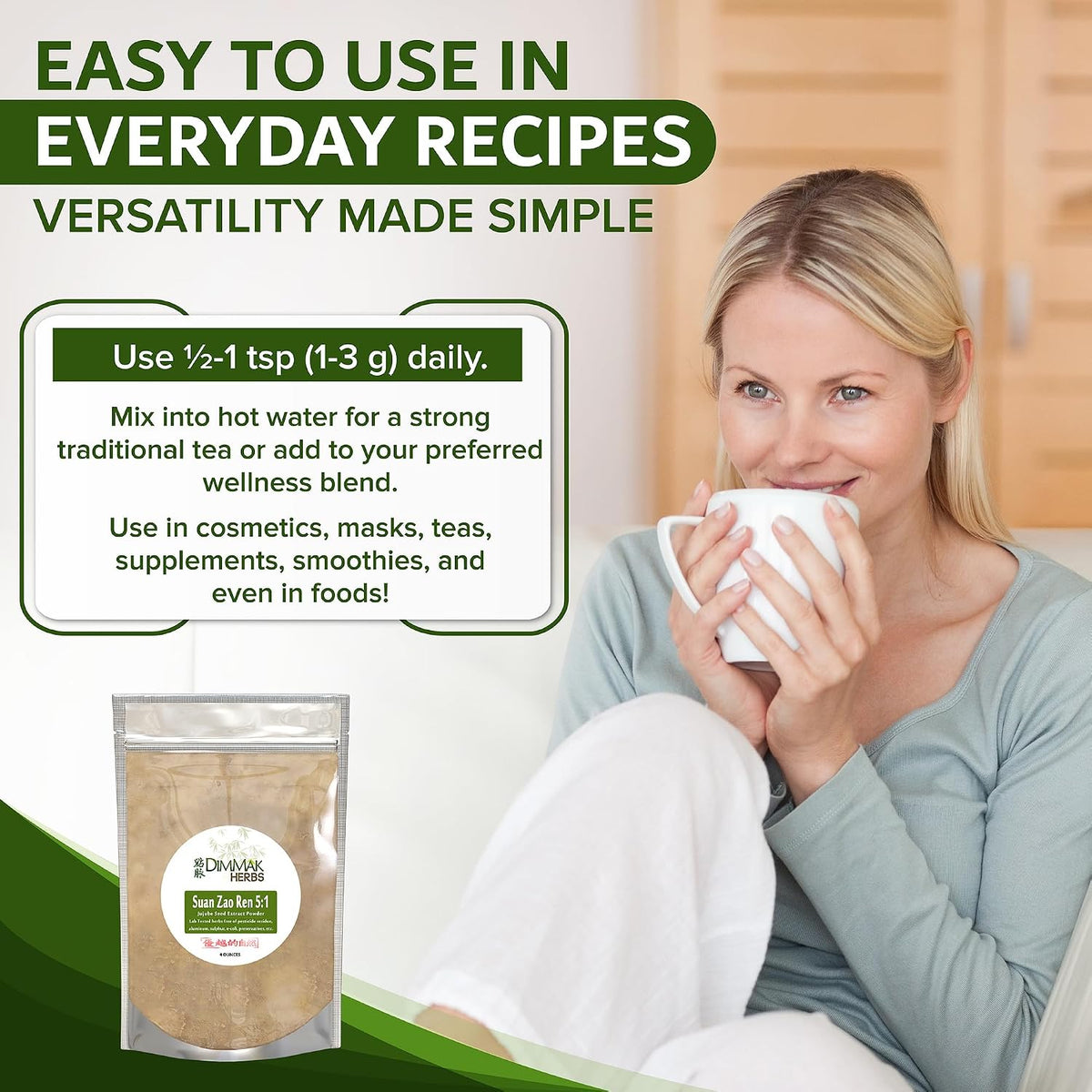 Dimmak Herbs Organic Suan Zao Ren 5:1 Extract – Premium Natural Sleep Aid (113 g) - görsel 4