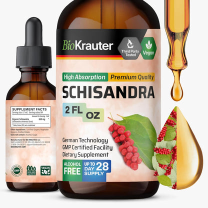 BIO KRAUTER Schisandra for Calm & Relaxation - Liquid Mood Support Supplement, 118 ml