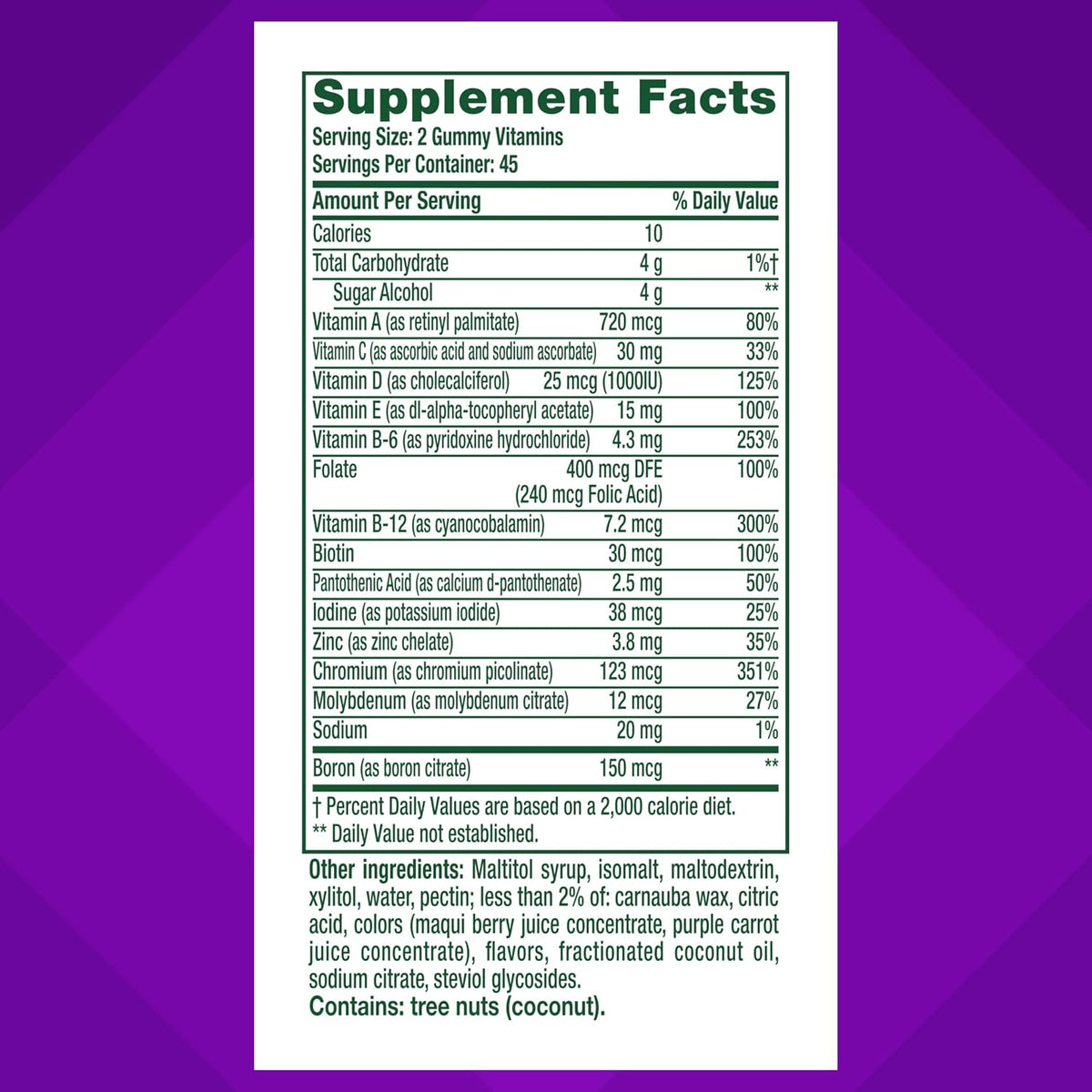vitafusion Sugar Free Men’s Multi Daily Gummy Multivitamins, Contributes to Normal Energy Metabolism, Muscle and Immune Function, Mixed Berry Flavours, 90 Count - görsel 3