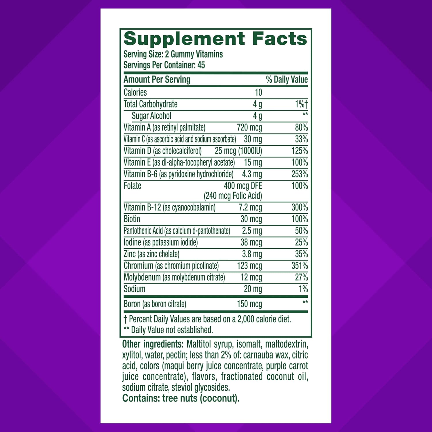 vitafusion Sugar Free Men’s Multi Daily Gummy Multivitamins, Contributes to Normal Energy Metabolism, Muscle and Immune Function, Mixed Berry Flavours, 90 Count - görsel 3