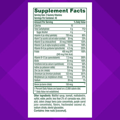 vitafusion Sugar Free Men’s Multi Daily Gummy Multivitamins, Contributes to Normal Energy Metabolism, Muscle and Immune Function, Mixed Berry Flavours, 90 Count