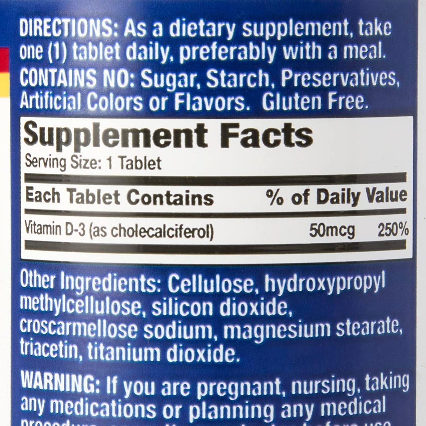 Basic Vitamins Natural Vitamin D3 2000 IU - 200 Film-Coated Tablets - görsel 3