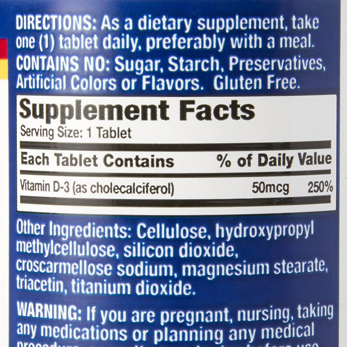 Basic Vitamins Natural Vitamin D3 2000 IU - 200 Film-Coated Tablets - görsel 3