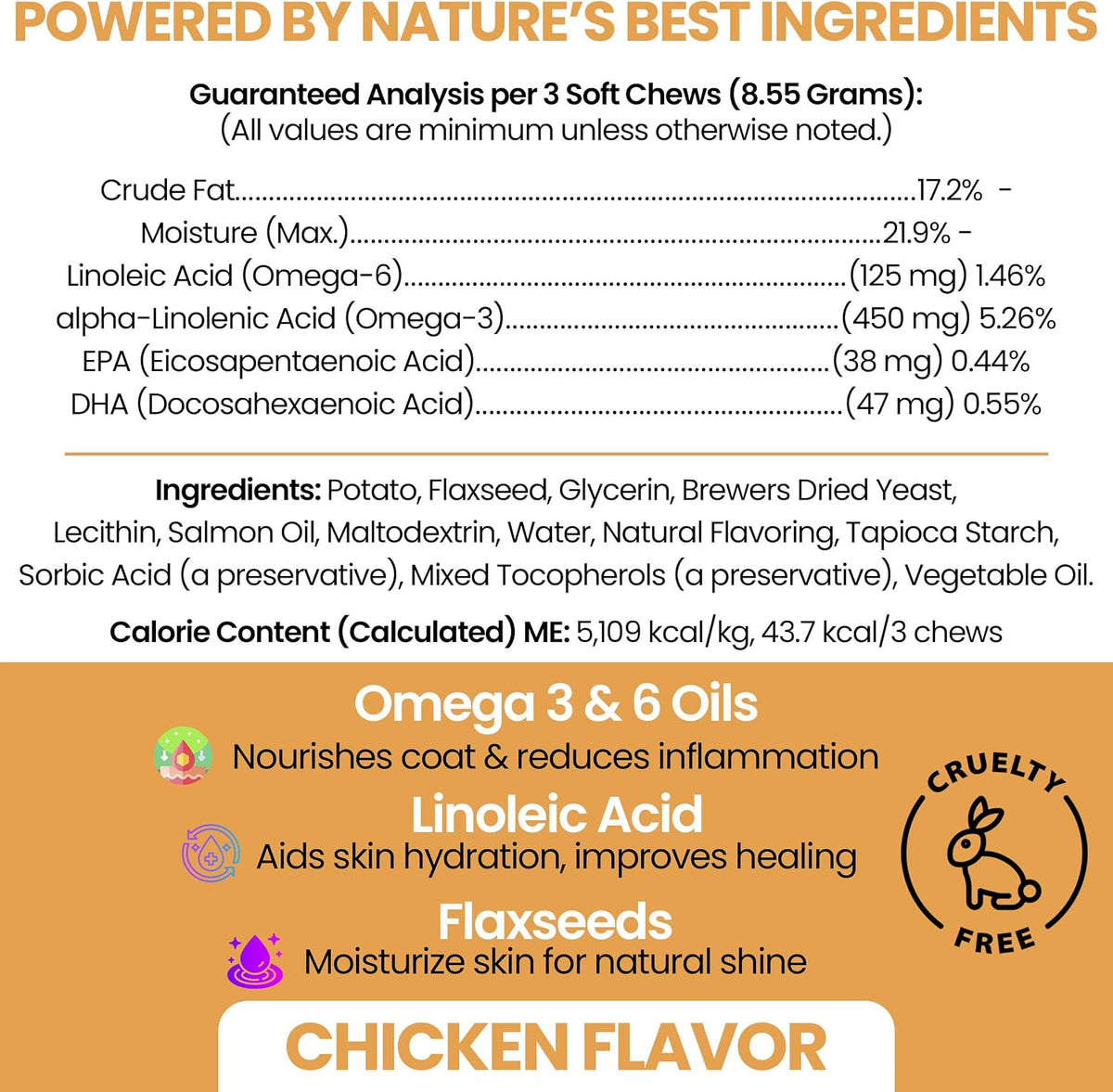Omega-3 Fish Oil for Dogs - 180 Soft Chews for Itch Relief, Shedding & Hot Spots - Skin and Coat Supplement - Salmon Oil, EPA & DHA - Allergy Chews - Made in USA - Chew + Heal - görsel 2