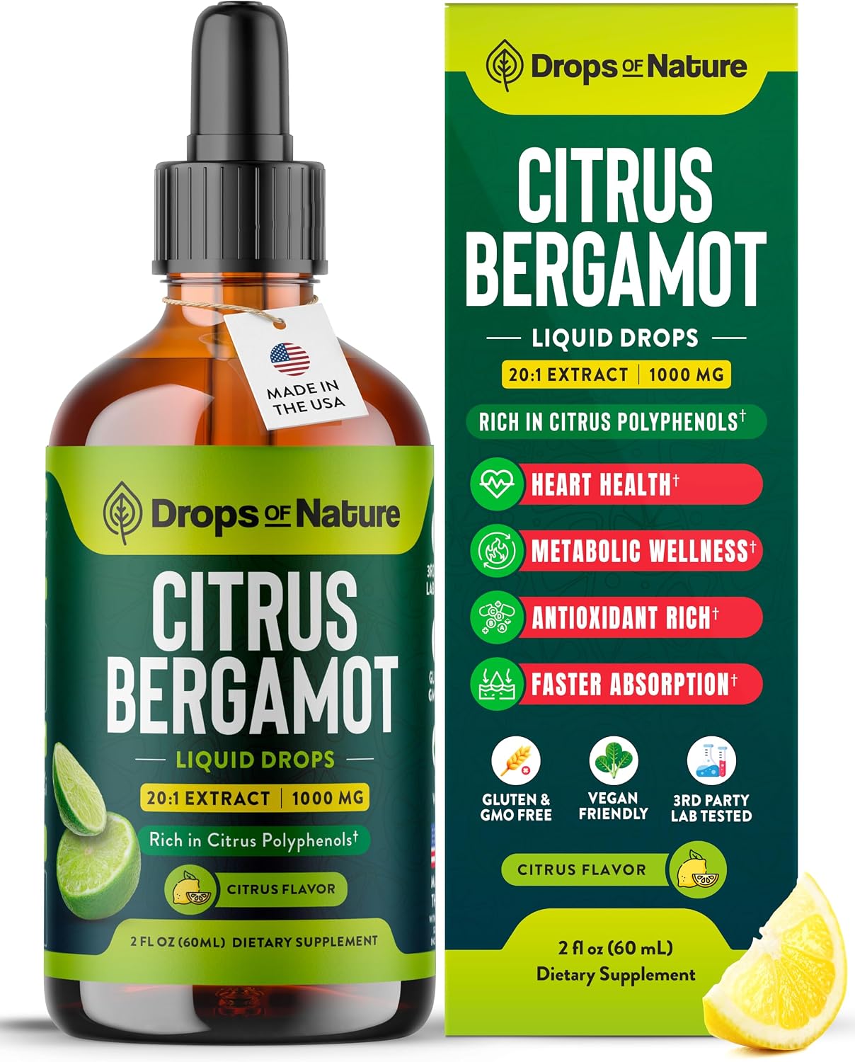 Citrus Bergamot Extract 20:1 – Vegan, Non-GMO, Gluten-free Liquid Supplement (Citrus, 60ml) - görsel 1