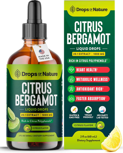 Citrus Bergamot Extract 20:1 – Vegan, Non-GMO, Gluten-free Liquid Supplement (Citrus, 60ml)