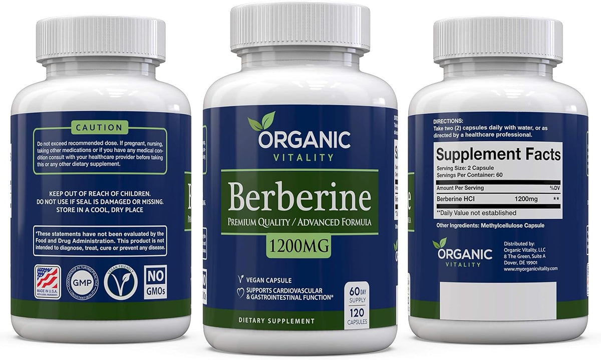 Berberine HCL Supplement - 1200mg per Serving - 120 Vegan Capsules - görsel 4