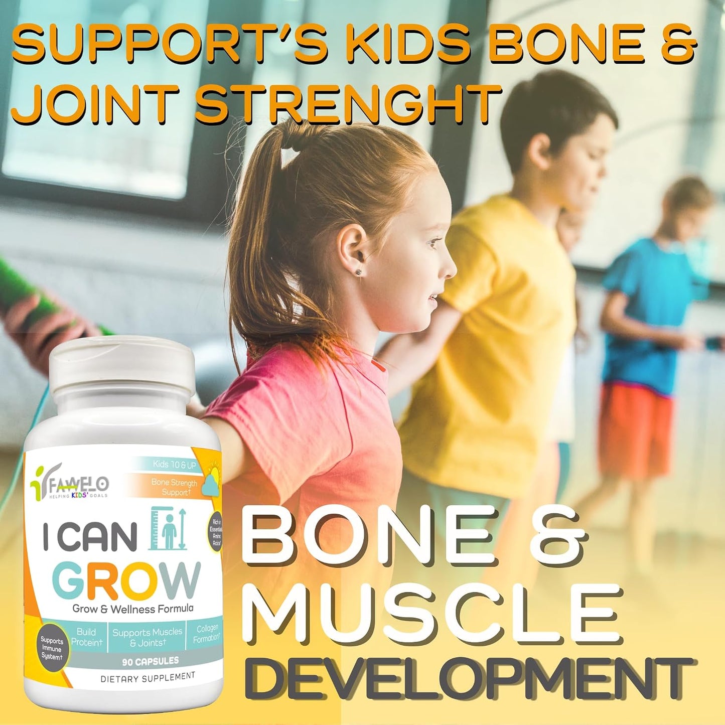 I Can Grow (2 Pack) - for Children 10+ and Teens | Enhances Natural Development | Strength Bone, Muscle & Joints | Immunity & Overall Health | Transparent Ingredients | Made in the USA - görsel 6