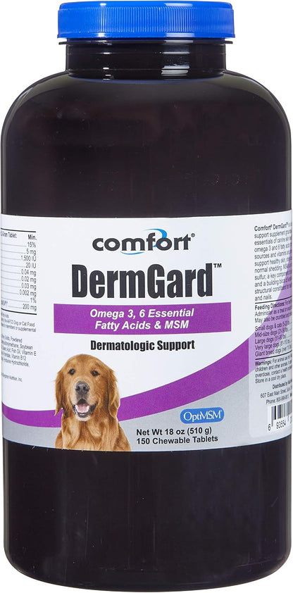 Comfort DermGard Skin and Coat Supplement for Dogs – 150 Tablets