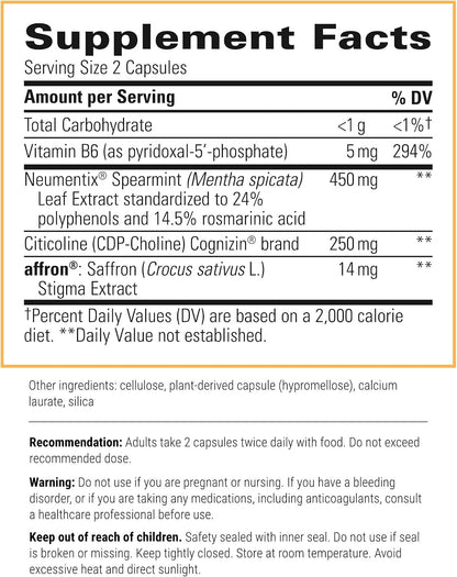 Integrative Therapeutics Neurologix – Nootropic Supplement with Saffron & CDP-Choline for Brain Health